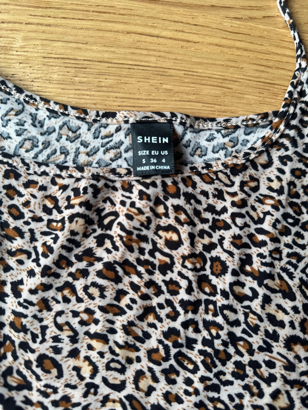 SHEIN Leopard Print Knitted Cropped Top Size S