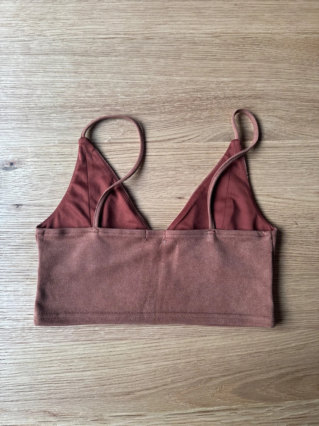 Stradivarius women's brown cropped top is size S