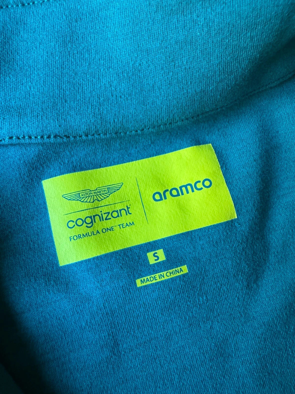 ARAMCO Aston Martin F1 Team Men's Size S 1/4 Zip Sweatshirt  Size S