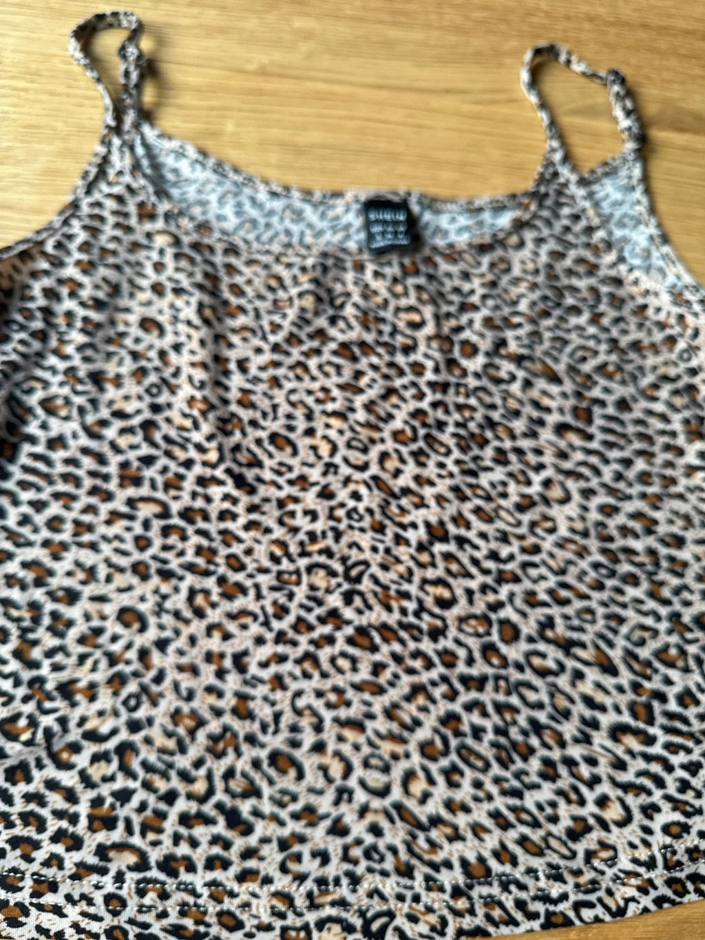 SHEIN Leopard Print Knitted Cropped Top Size S