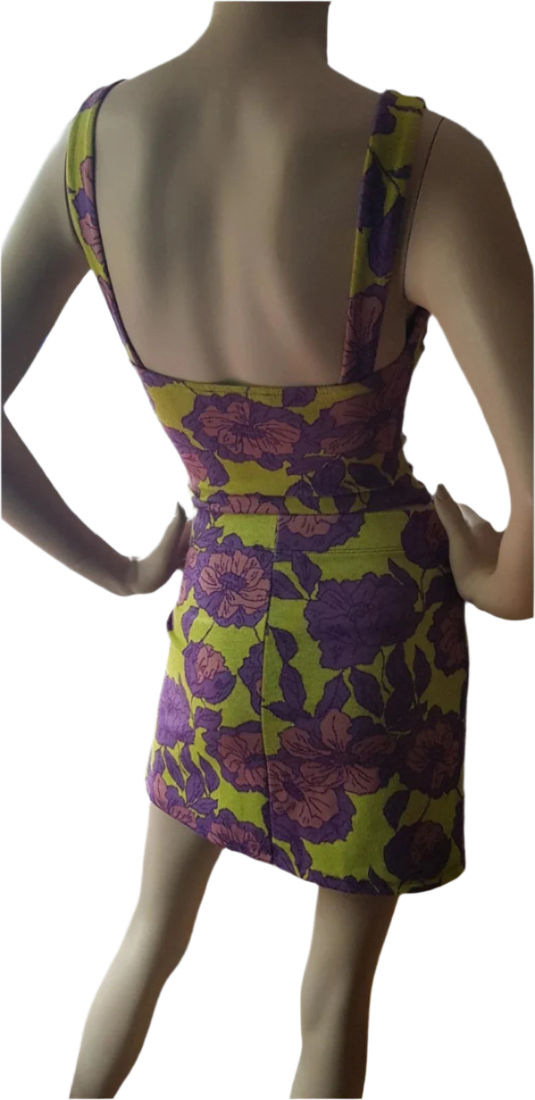 Zara Floral Set Skirt & Corset Top Size S New